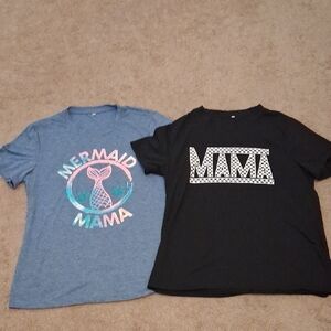 Mermaid Mama and Mama Graphic T-Shirts